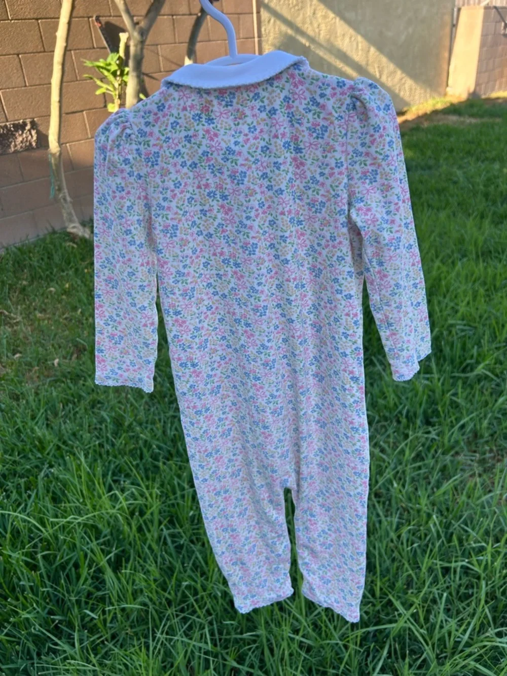 Ralph Lauren White Pink Floral Girls' One-Piece Footie